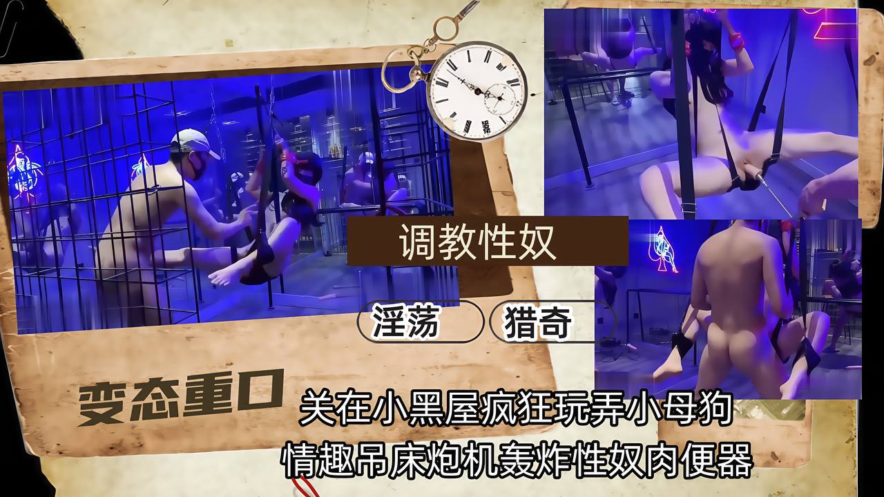 #LQZY【调教性奴】关在小黑屋疯狂玩弄小母狗，情趣吊床炮击轰炸性奴肉便器！